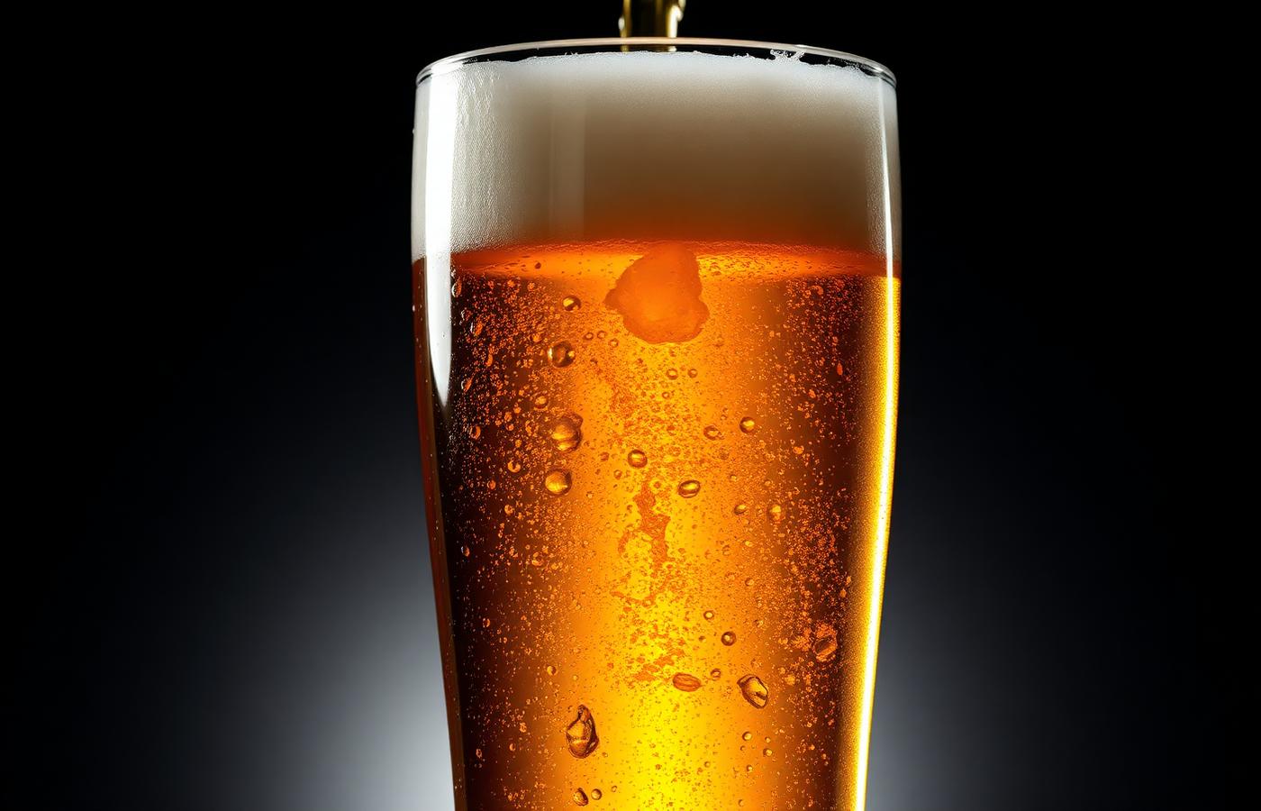 Frisch gezapftes Bier